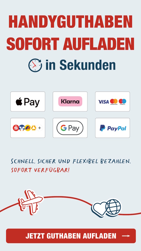 Popup: Handyguthaben sofort aufladen
